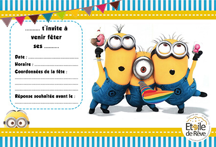 Carton invitation anniversaire gratuit - Etoile de Rêve Animations