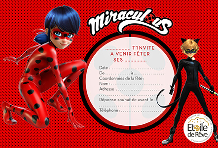 invitation anniversaire miraculous a imprimer Cartons Invitation Etoile De Reve Animations invitation anniversaire miraculous a imprimer