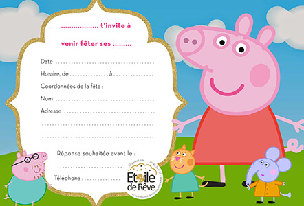 carton-invitation-Peppa-pig-Etoile-de-Reve