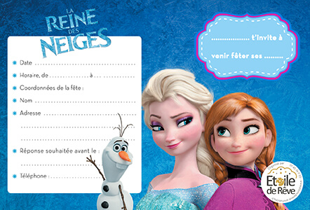 Carte Anniversaire 6 Ans La Reine Des Neiges