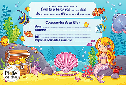 Modèle D'invitation D'anniversaire De Sirène